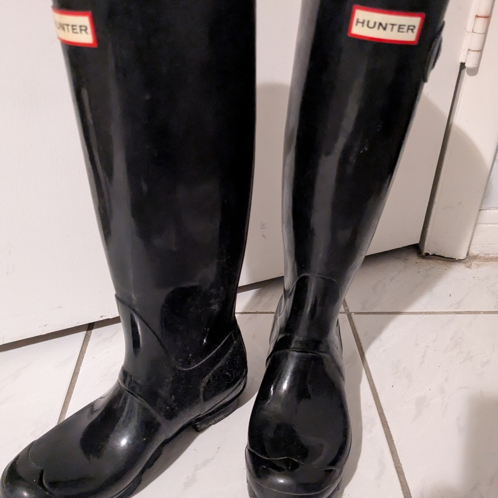 Hunter Black Women's Tall Rain Boots